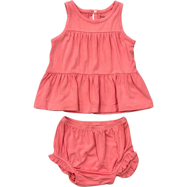 Baby Girl Double Peplum & Bloomer Set Strawberry Ice