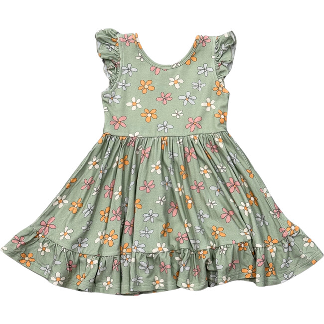 Girl's Sleeveless Twirl Dress Sketched Daisy