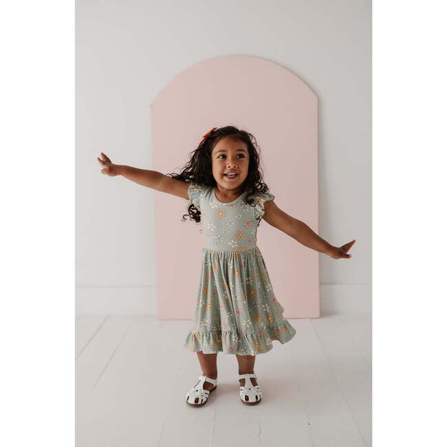 Girl's Sleeveless Twirl Dress Sketched Daisy - Dresses - 4