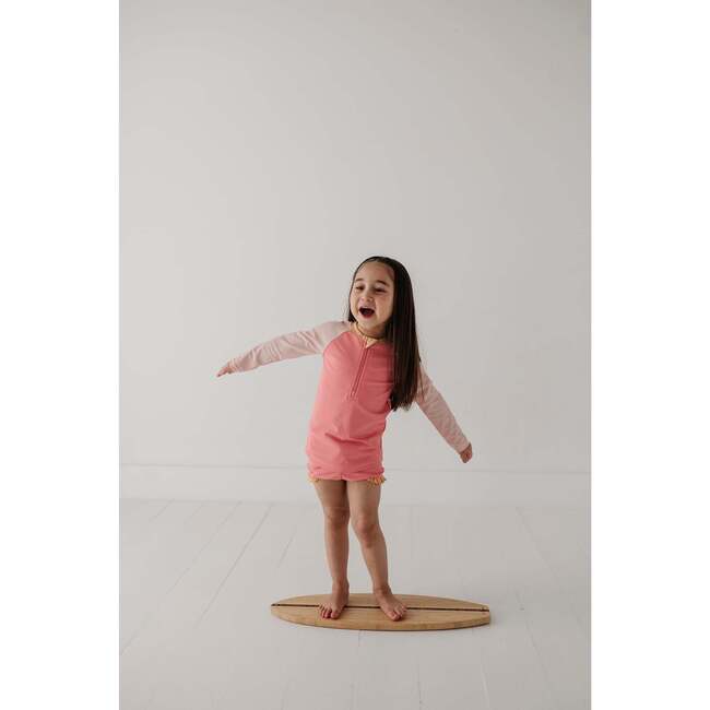 Girl's Zip Rash Guard Swimsuit Strawberry Ice Colorblock - One Pieces - 7