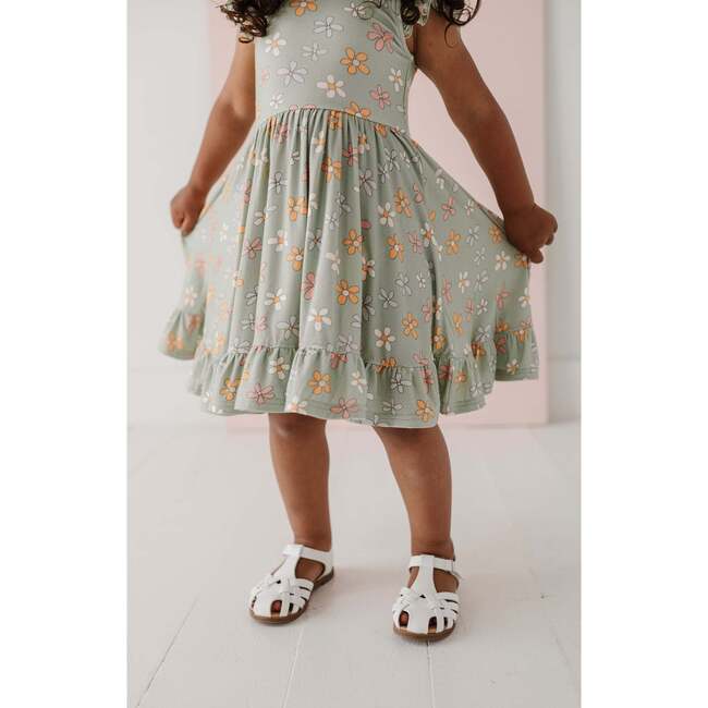 Girl's Sleeveless Twirl Dress Sketched Daisy - Dresses - 7