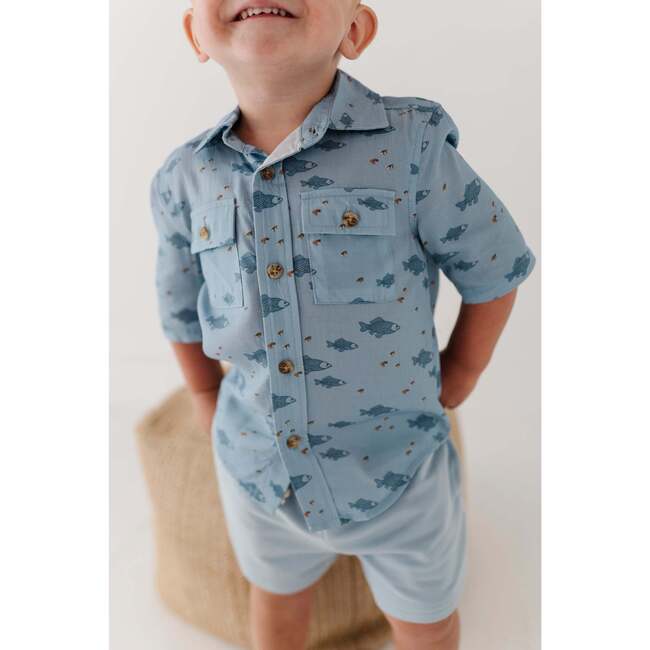 Boy's Utility Shirt Fish - Button Downs - 4