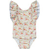 Baby Girl Ruffle Sleeve Cross Back Swimsuit Llamas - One Pieces - 1 - thumbnail