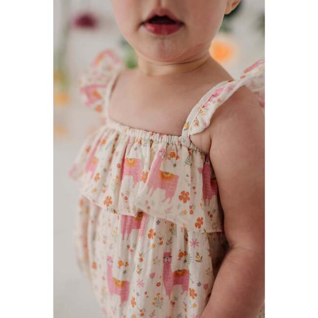 Baby Girl Gauze Bubble Romper Llamas - Rompers - 6