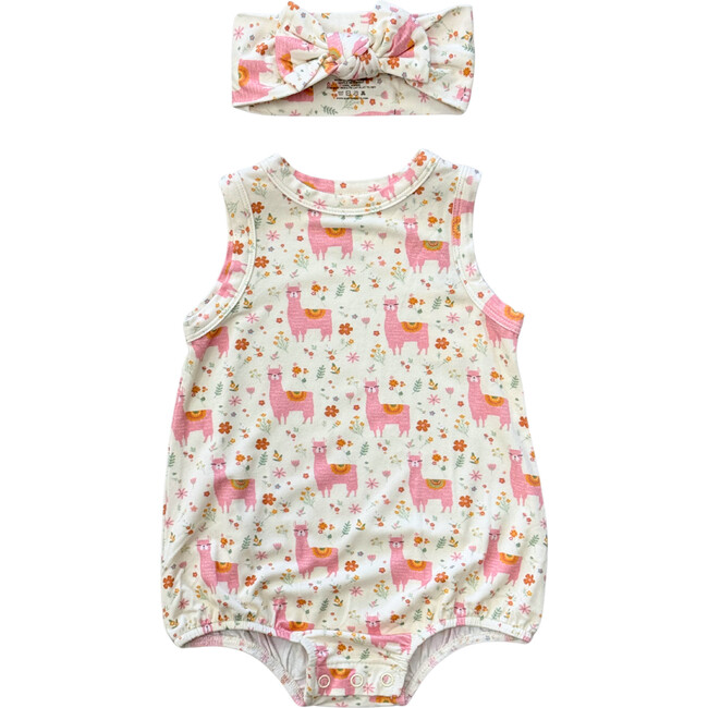 Baby Girl Bubble Bodysuit Set Llamas