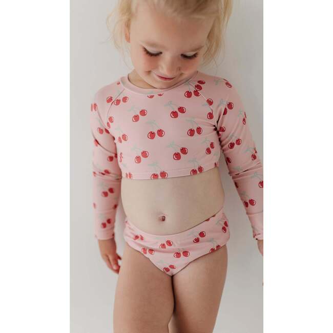 Girl's Crop Two-Piece Swimsuit Cherries