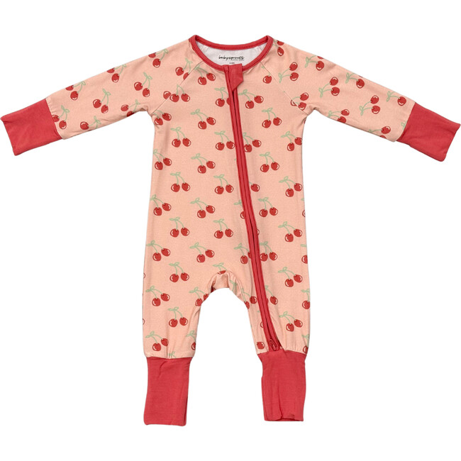 Baby Long Sleeve Zip Romper Cherries