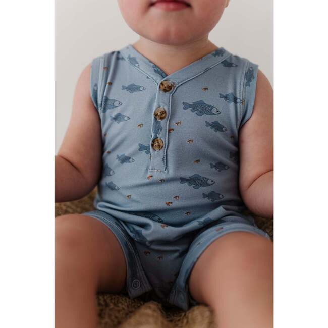 Boy's Sleeveless Romper Fish - Rompers - 5