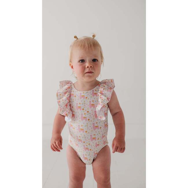 Baby Girl Ruffle Sleeve Cross Back Swimsuit Sketched Daisy - One Pieces - 4