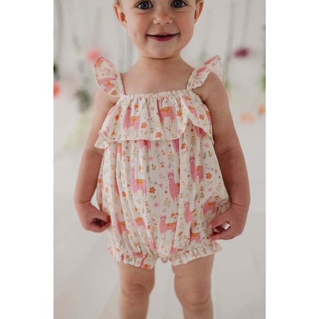 Baby Girl Gauze Bubble Romper Sketched Daisy - Rompers - 4