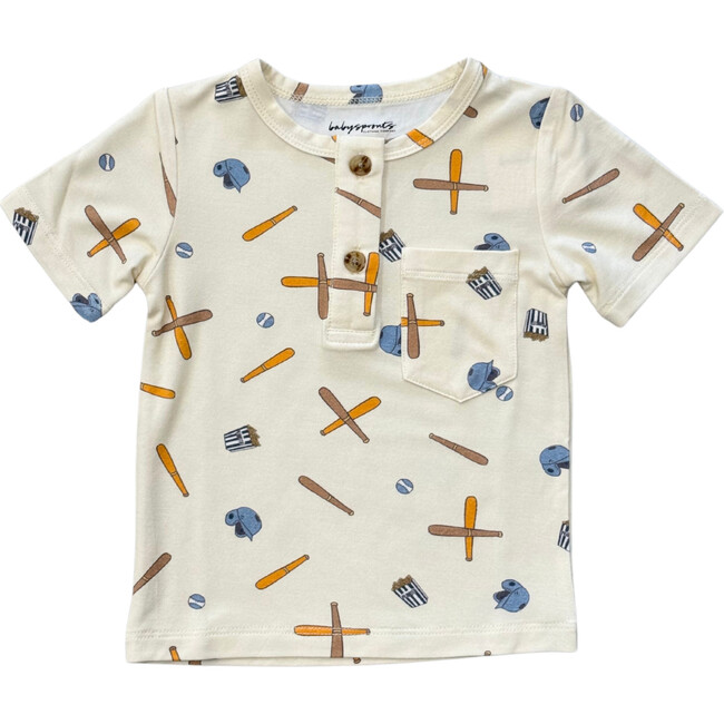 Boy's Short Sleeve Henley Shirt Baseball