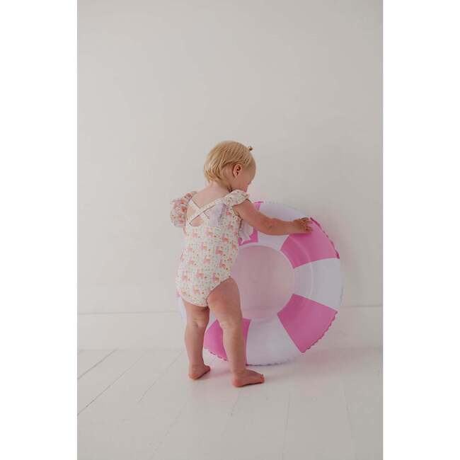 Baby Girl Ruffle Sleeve Cross Back Swimsuit Sketched Daisy - One Pieces - 8