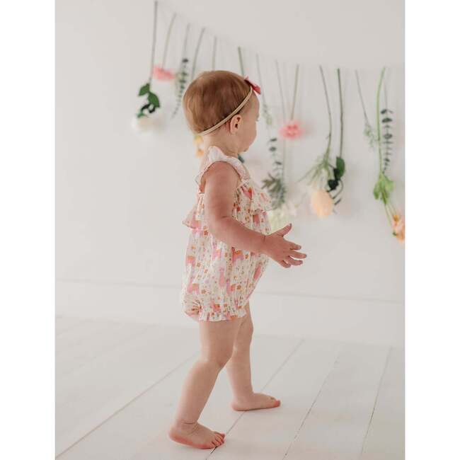 Baby Girl Gauze Bubble Romper Sketched Daisy - Rompers - 8