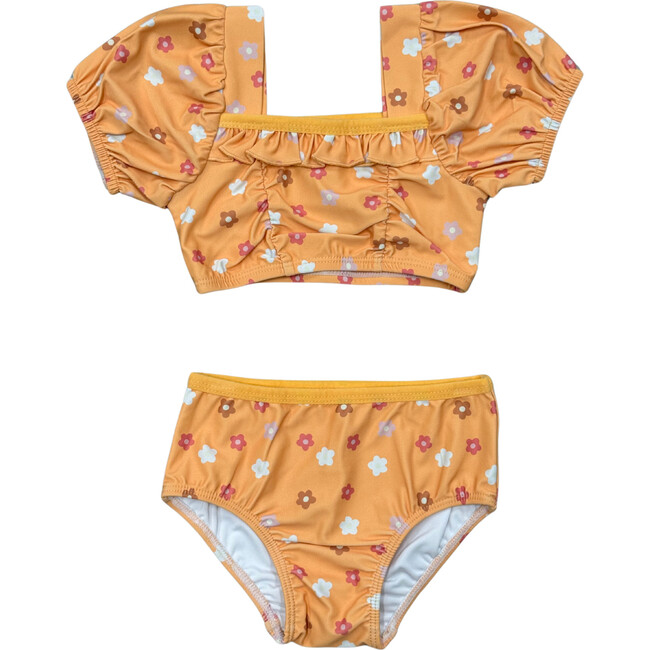 Girl's Puff Sleeve Swimsuit Desert Mist Blooms