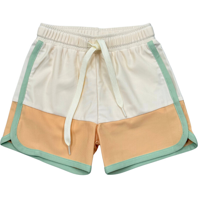 Boy's Colorblock Swim Shorts Ecru
