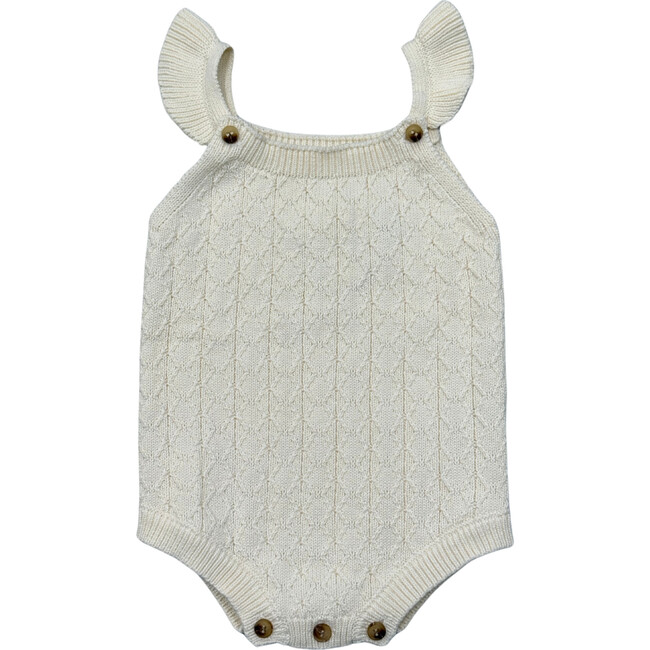 Baby Girl Knit Sweater Bodysuit Cream
