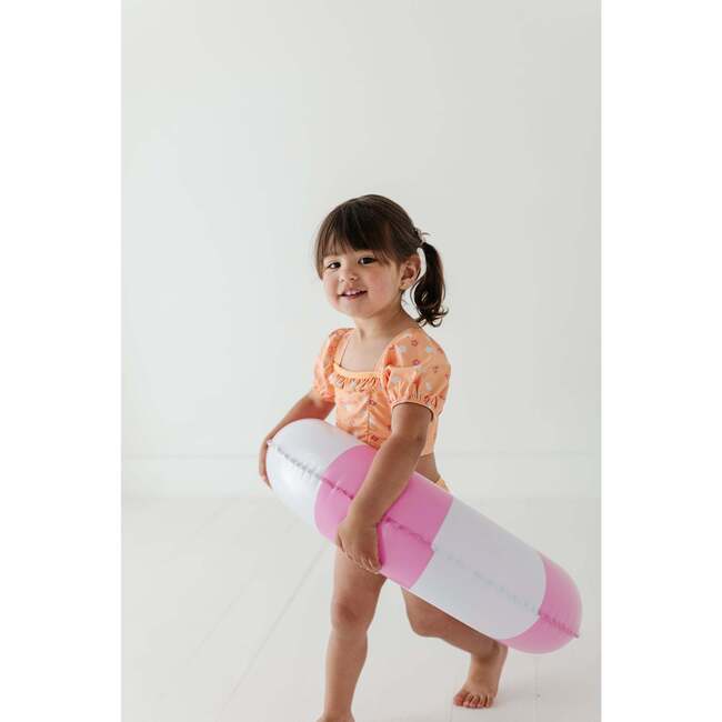 Girl's Puff Sleeve Swimsuit Desert Mist Blooms - One Pieces - 3