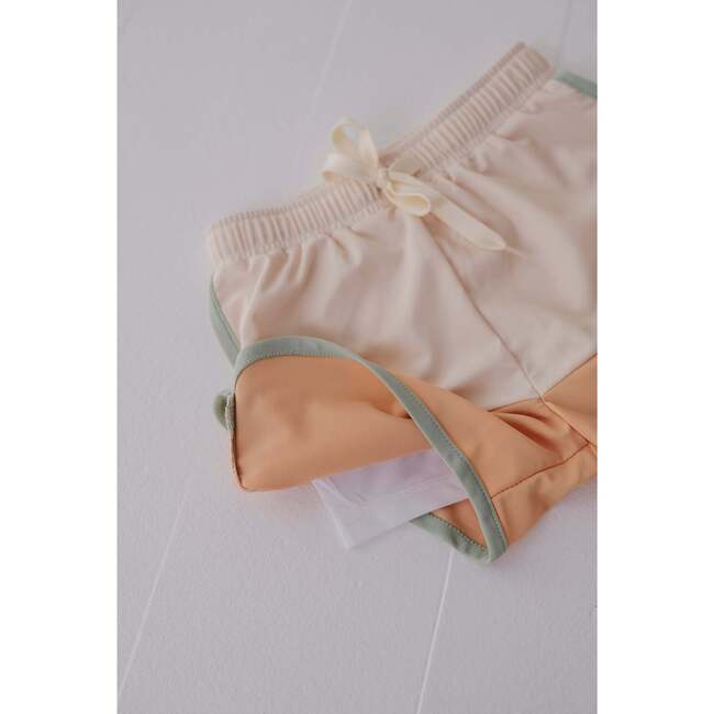 Boy's Colorblock Swim Shorts Ecru - Swim Trunks - 3