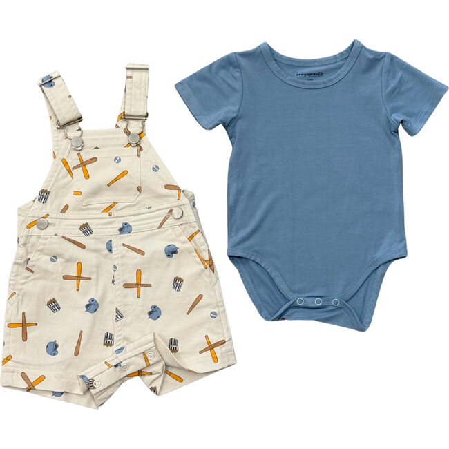 Baby Cotton Overalls Set Baseball
