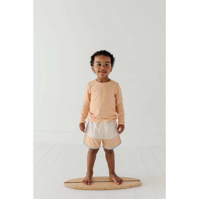 Boy's Colorblock Swim Shorts Ecru - Swim Trunks - 6