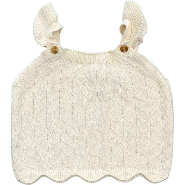 Girl's Knit Sweater Tank Cream