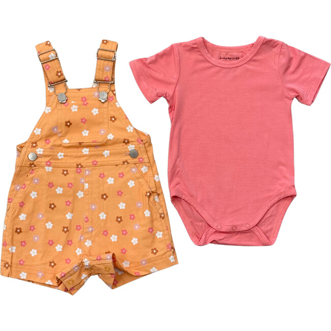 Baby Cotton Overalls Set Desert Mist Blooms