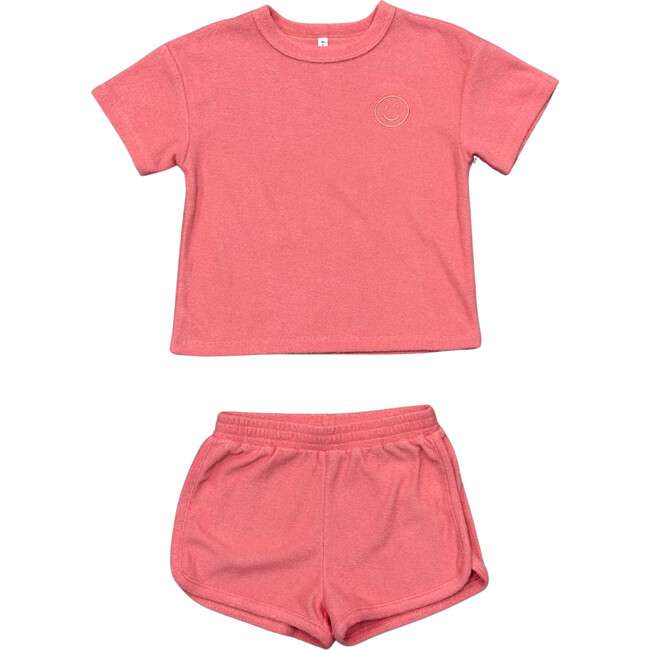 Short Sleeve Cotton Terry Set Strawberry Ice