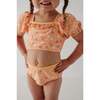 Girl's Puff Sleeve Swimsuit Desert Mist Blooms - One Pieces - 10
