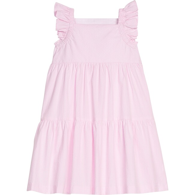 Tiered Katie Dress, Light Pink Seersucker Gingham
