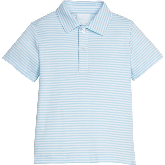Short Sleeve Polo, Sky Stripe