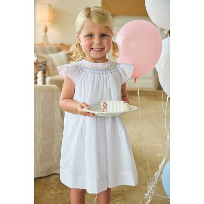 Smocked Bishop Dress, Rainbow - Dresses - 3