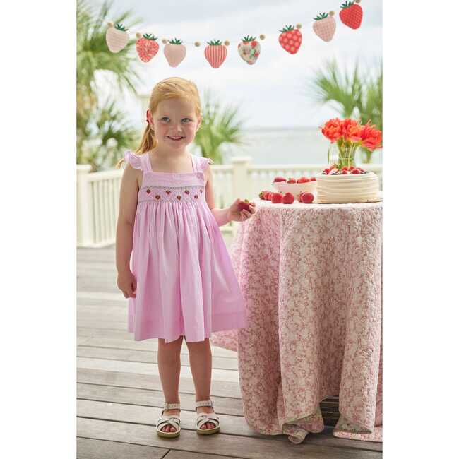 Smocked Lizzy D Dress, Strawberries - Dresses - 7