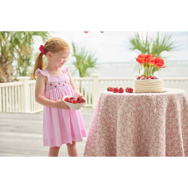 Smocked Lizzy D Dress, Strawberries - Dresses - 8