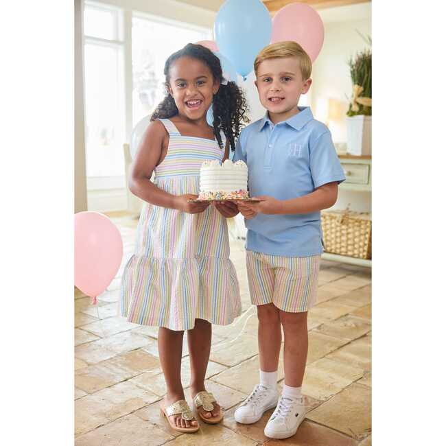 Georgia Dress, Rainbow Stripe Seersucker - Dresses - 6