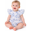 Blue Embroidered Florals Maeve Bubble - Rompers - 2