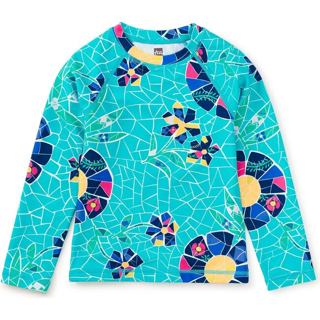 Long Sleeve Rash Guard, Mosaic Floral