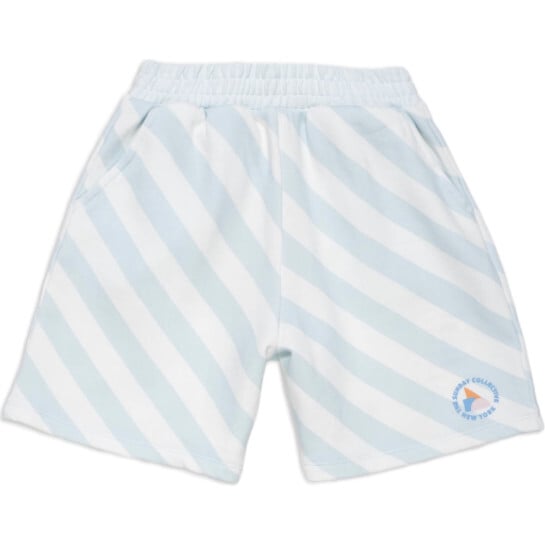 Organic Weekend Shorts in Sky Blue Stripe