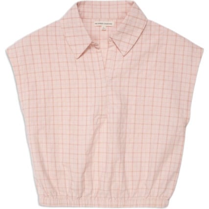 Organic Summer Top in Pink Plaid