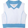 Organic Sleeveless Play Polo in Buzzer Blue Trim - Tank Tops - 1 - thumbnail