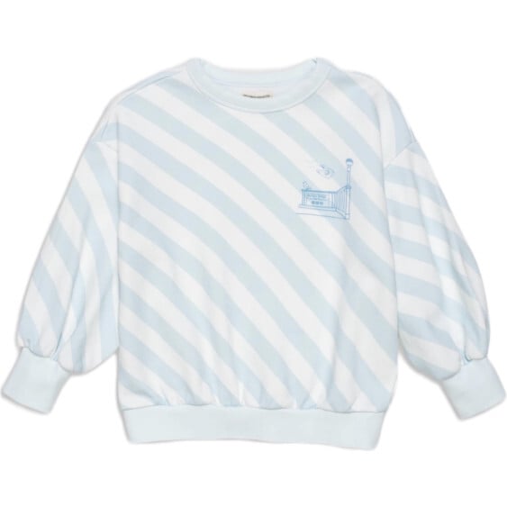 Organic Weekend Sweatshirt in Sky Blue Stripe