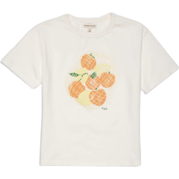 Organic Weekend Tee in White Mixed Fruit