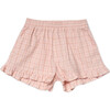 Ruffle Shorts in Pink Plaid - Shorts - 1 - thumbnail