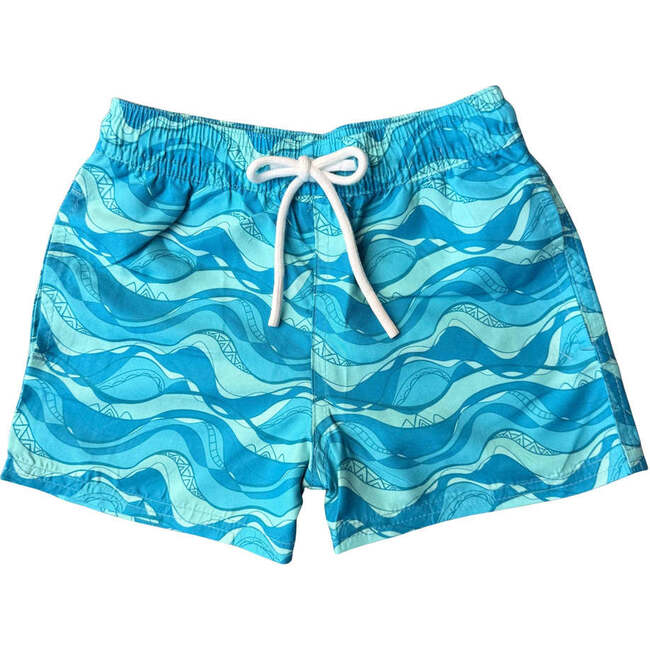 Henry Swim Trunks, Teal Waves