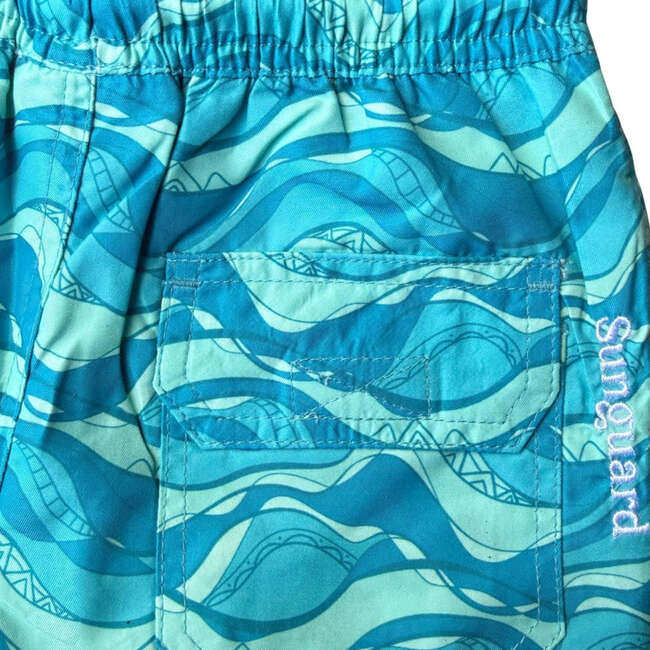 Henry Swim Trunks, Teal Waves - Swim Trunks - 3