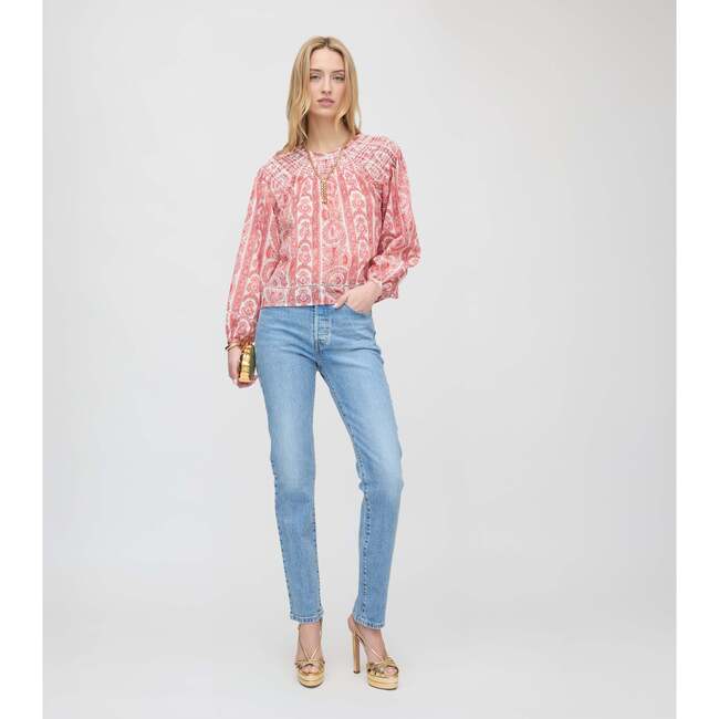 The Skye Top, Coral Corsica Paisley