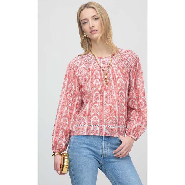 The Skye Top, Coral Corsica Paisley - Blouses - 4