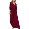 Somerton Kaftan Style Embroidered Maxi Dress, Burgundy - Dresses - 1 - thumbnail