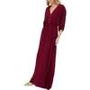 Somerton Kaftan Style Embroidered Maxi Dress, Burgundy - Dresses - 2