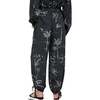 Palm High Waist Palm Print Trouser, Black - Pants - 2