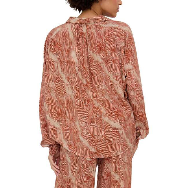 Ginger Button Down Tiger Print Shirt, Orange